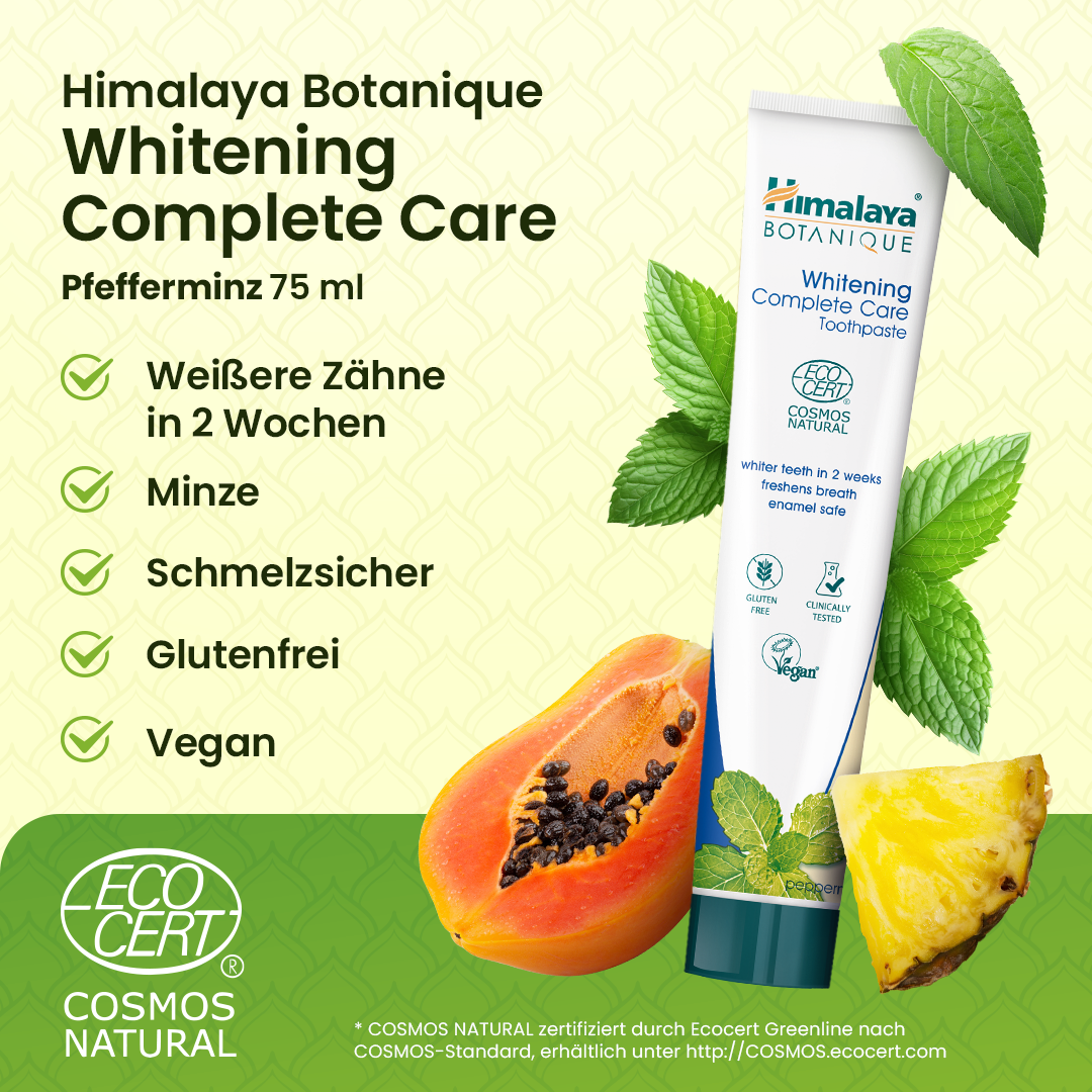 Himalaya Botanique Whitening Complete Care Zahnpasta – Pfefferminz 75 ml