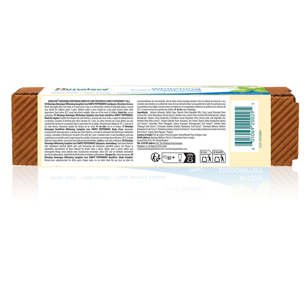 Himalaya BOTANIQUE Whitening Complete Care Zahnpasta - Simply Peppermint - 150g