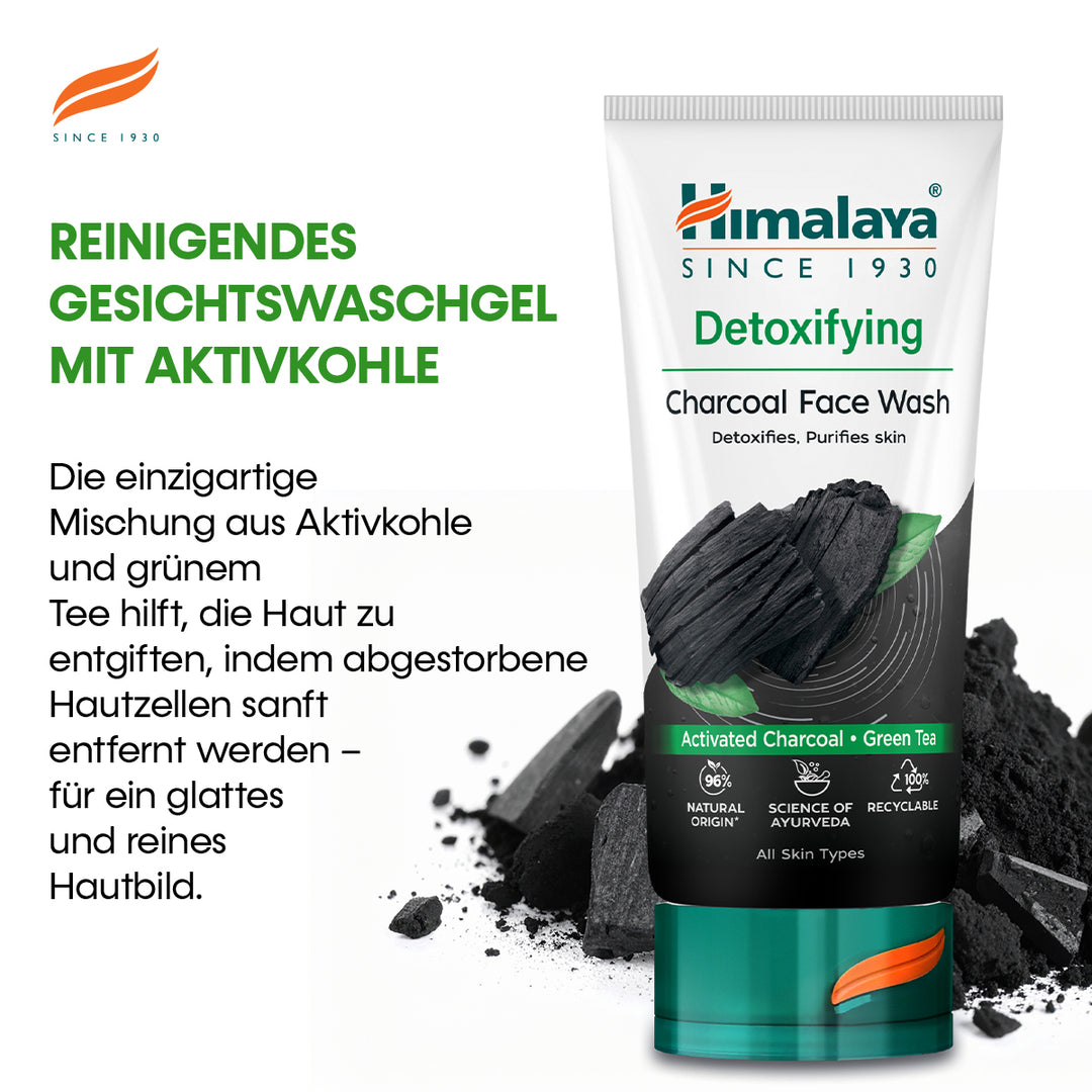 Himalaya Entgiftende Gesichtsreinigung mit Aktivkohle & Grünem Tee - 150 ml