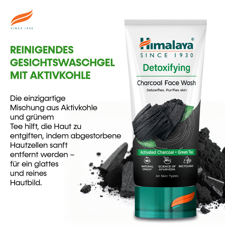 Himalaya Entgiftende Gesichtsreinigung mit Aktivkohle & Grünem Tee - 150 ml
