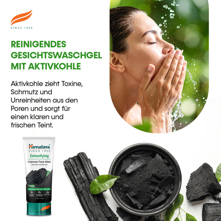 Himalaya Entgiftende Gesichtsreinigung mit Aktivkohle & Grünem Tee - 150 ml