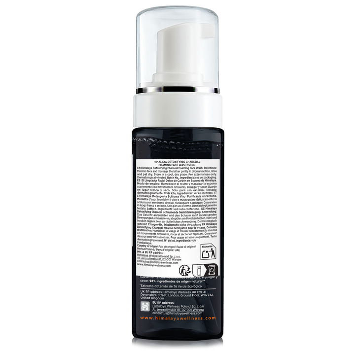 Himalaya Entgiftende, Schaumende Gesichtswasche Aus Holzkohle 150ml