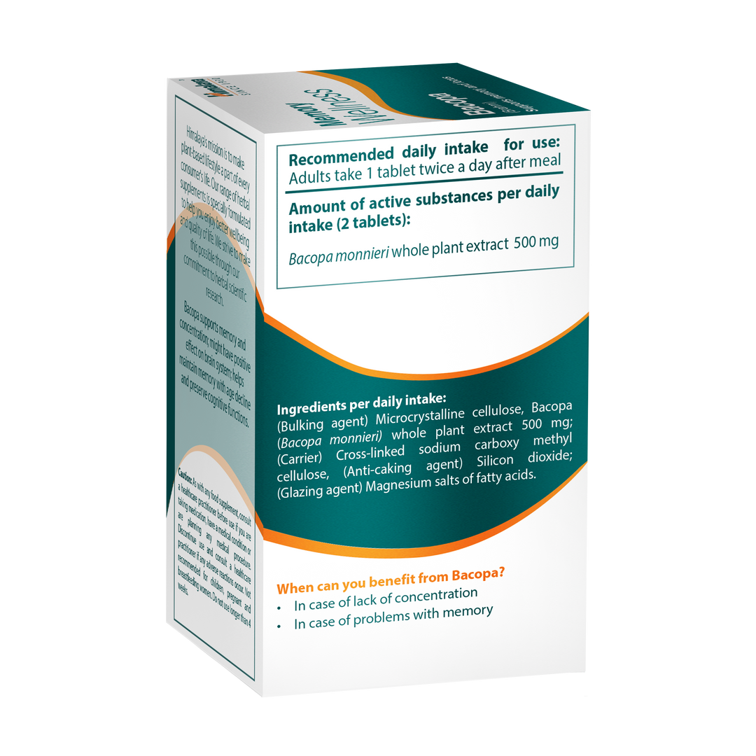 Himalaya Memory Wellness Focus Bacopa (Brahmi) - 60 Tabletten