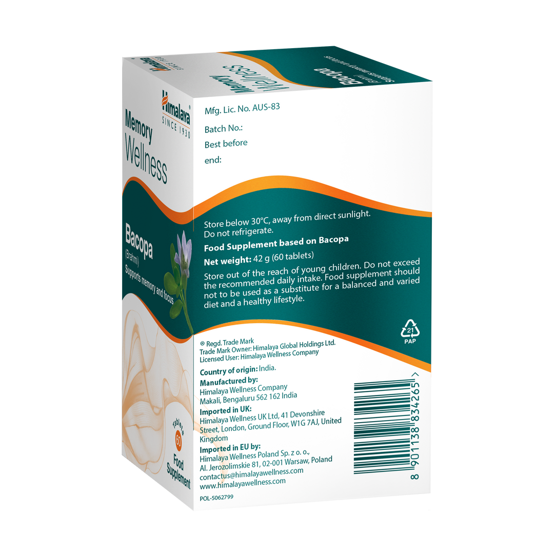 Himalaya Memory Wellness Focus Bacopa (Brahmi) - 60 Tabletten