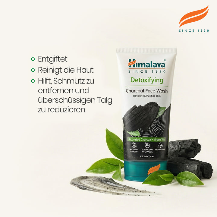 Himalaya Entgiftende Gesichtsreinigung mit Aktivkohle &amp; Grünem Tee - 150 ml