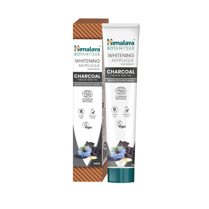 Himalaya Botanique Whitening Antiplaque Zahnpasta Holzkohle + Schwarzkümmelöl 75 ml