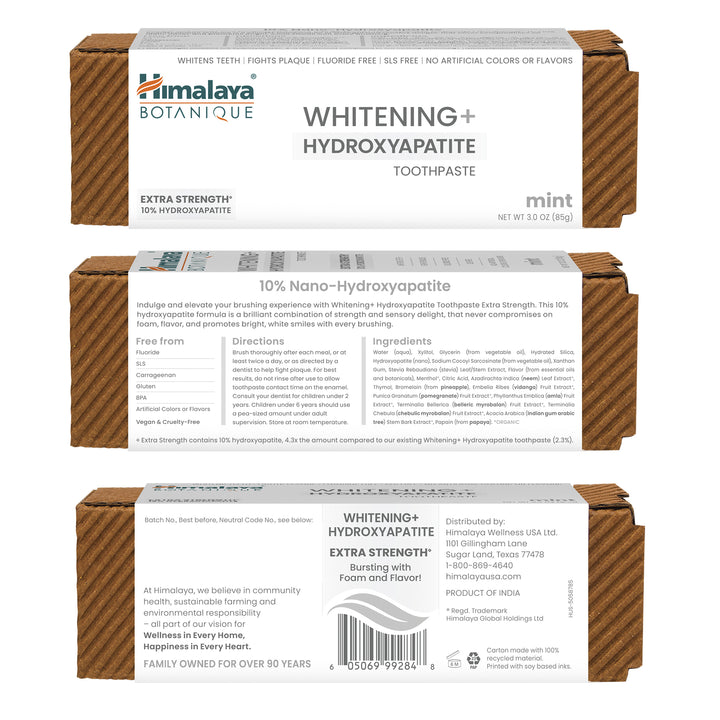 Himalaya Botanique Whitening+ Hydroxyapatite Zahnpasta - Extra Strength Mint 85g